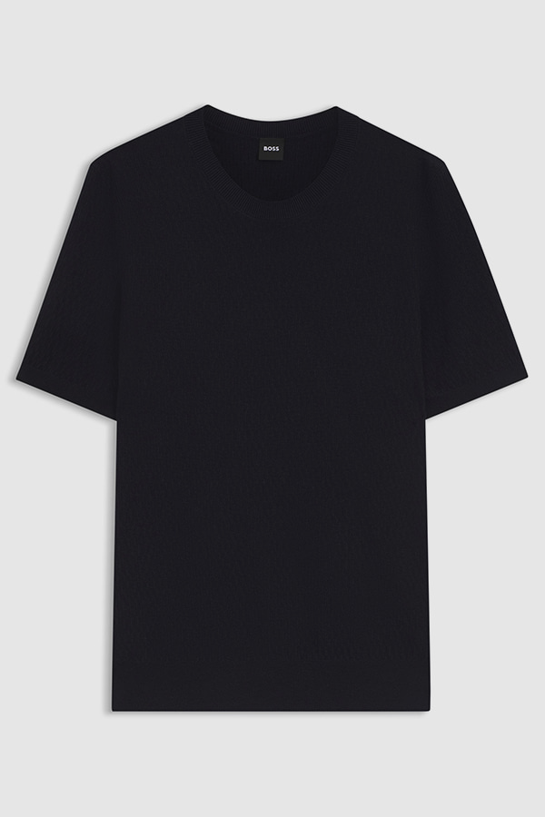 ΜΠΛΟΥΖΑ T-SHIRT ΠΛΕΚΤΗ BOSS - 404 ΜΠΛΕ